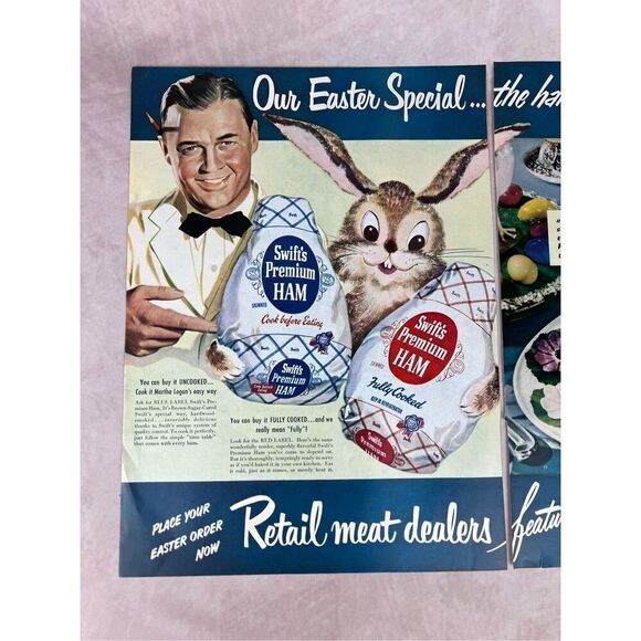 Vintage 1951 Swifts Premium Easter Ham Vintage Ad Magazine Print Foods Meats - Picture 2 of 10